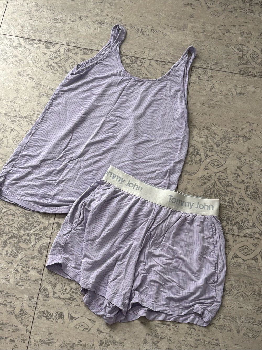 Tommy John Women's Light Purple Sleepwear Shorts Tank Set SZ XS EUC